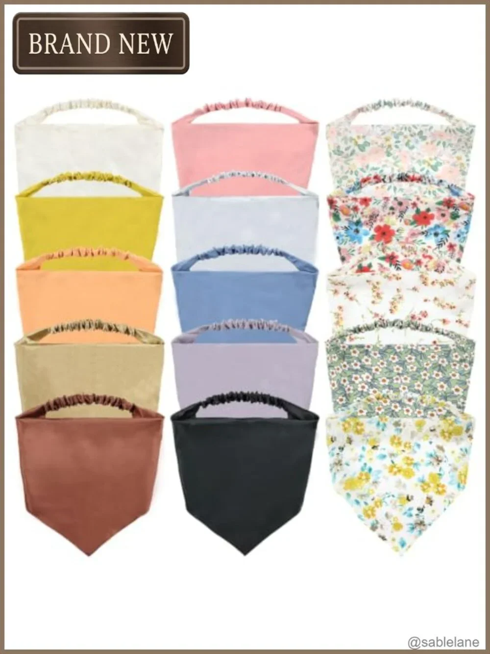 15 Pack Silk Satin Bandana Headband Triangle Scarf for Women